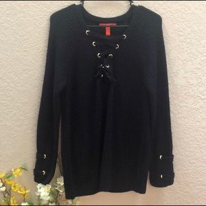 Chelsea & Violet Lace Up Sweater